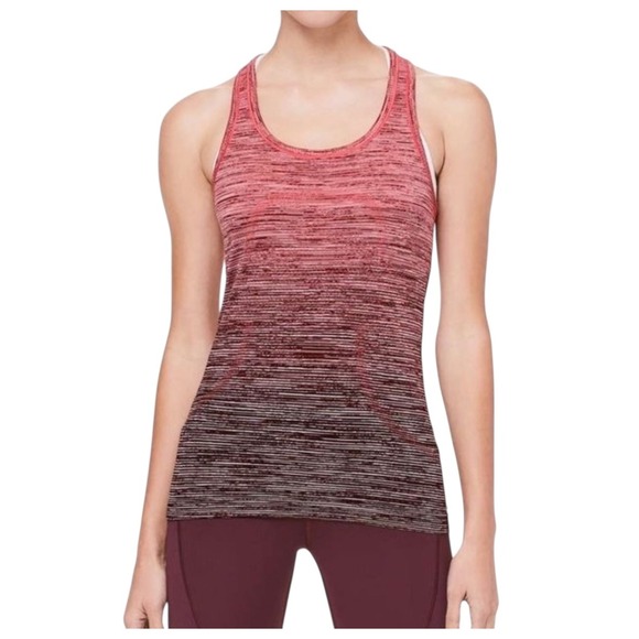 lululemon athletica Tops - Lululemon Swiftly Tech 2.0 Racerback Tank Top Women's Ombre Red Black Activewear